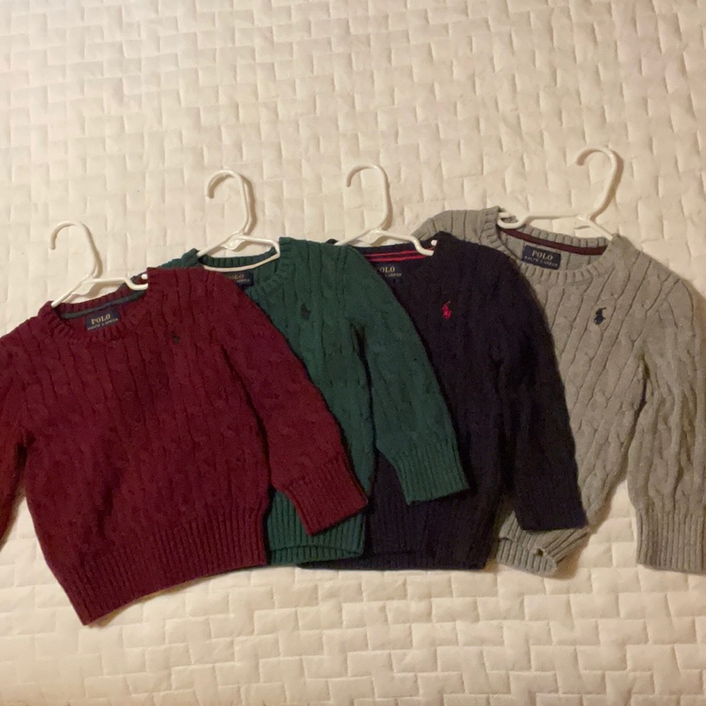 Lot of 4 Ralph Lauren cotton sweaters.  2T